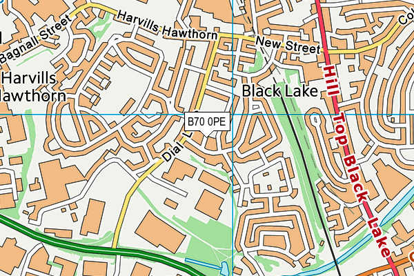 B70 0PE map - OS VectorMap District (Ordnance Survey)