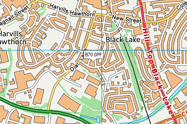 B70 0PF map - OS VectorMap District (Ordnance Survey)