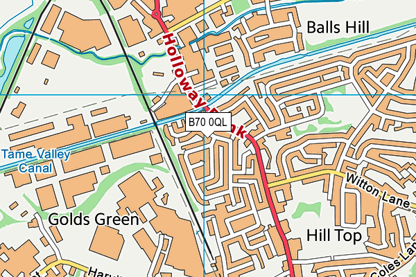 B70 0QL map - OS VectorMap District (Ordnance Survey)