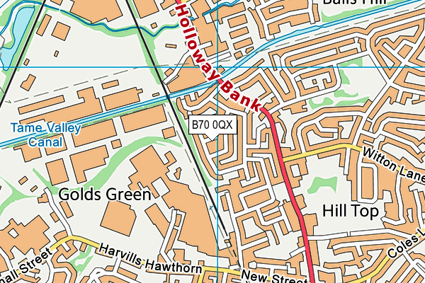 B70 0QX map - OS VectorMap District (Ordnance Survey)