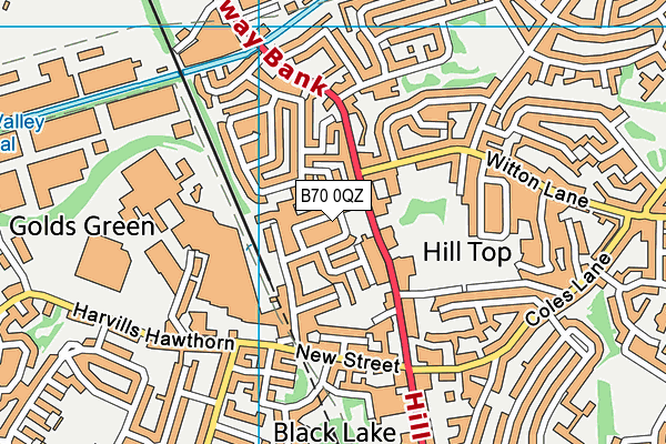 B70 0QZ map - OS VectorMap District (Ordnance Survey)