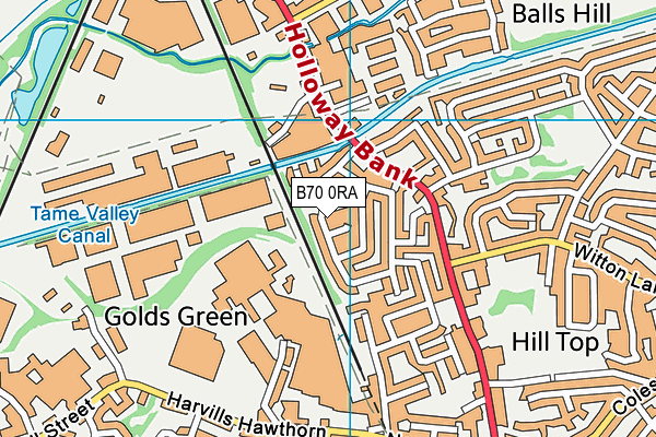 B70 0RA map - OS VectorMap District (Ordnance Survey)