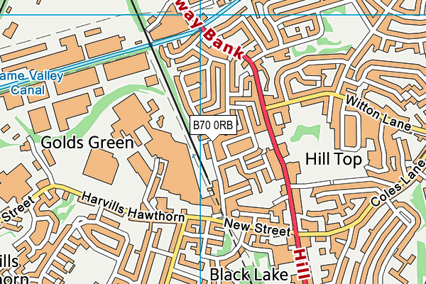 B70 0RB map - OS VectorMap District (Ordnance Survey)