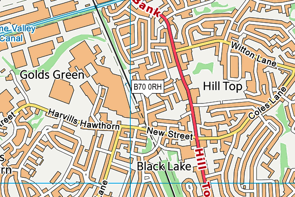 B70 0RH map - OS VectorMap District (Ordnance Survey)