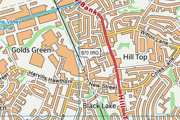 B70 0RQ map - OS VectorMap District (Ordnance Survey)