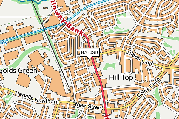 B70 0SD map - OS VectorMap District (Ordnance Survey)