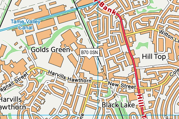 B70 0SN map - OS VectorMap District (Ordnance Survey)