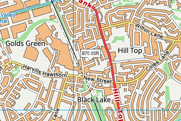 B70 0SR map - OS VectorMap District (Ordnance Survey)