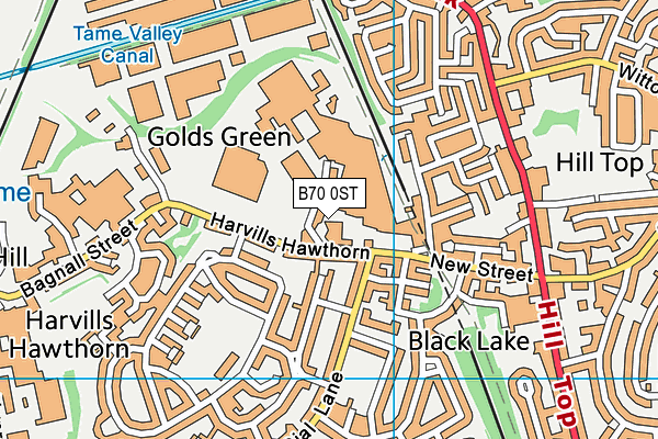 B70 0ST map - OS VectorMap District (Ordnance Survey)