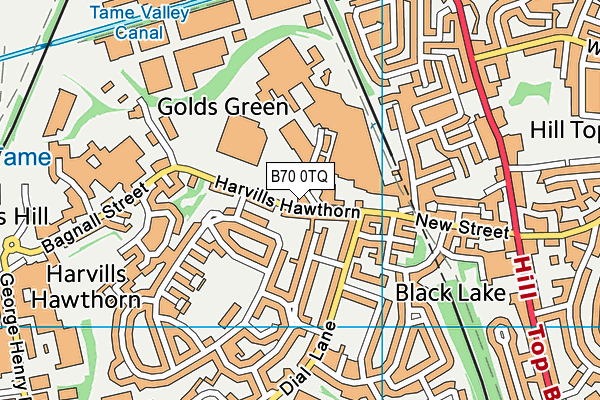 B70 0TQ map - OS VectorMap District (Ordnance Survey)