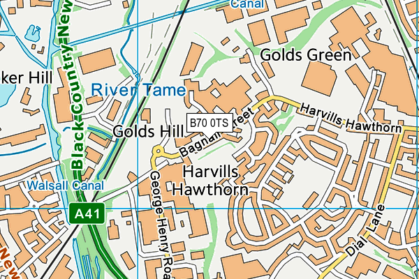 B70 0TS map - OS VectorMap District (Ordnance Survey)