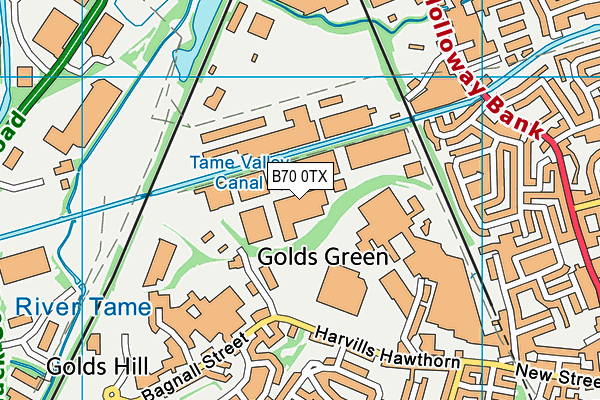 B70 0TX map - OS VectorMap District (Ordnance Survey)