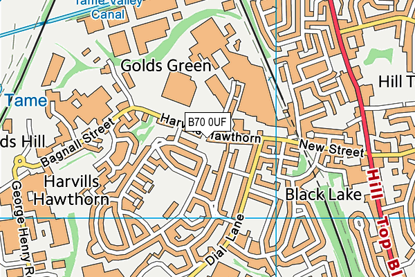 B70 0UF map - OS VectorMap District (Ordnance Survey)