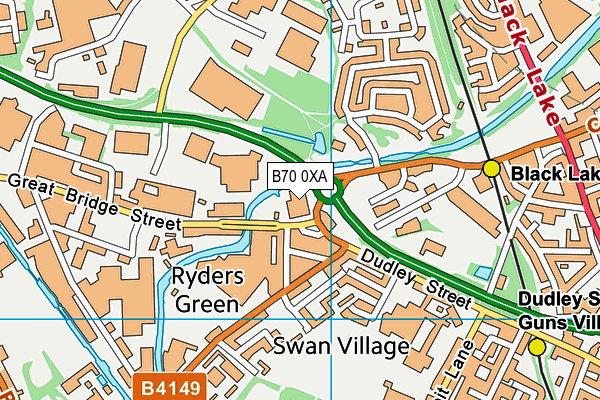 B70 0XA map - OS VectorMap District (Ordnance Survey)