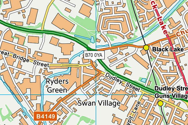 B70 0YA map - OS VectorMap District (Ordnance Survey)