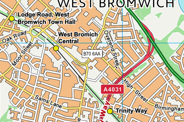 B70 6AA map - OS VectorMap District (Ordnance Survey)