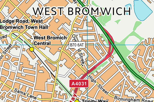 B70 6AT map - OS VectorMap District (Ordnance Survey)