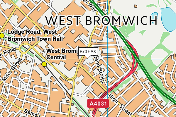 B70 6AX map - OS VectorMap District (Ordnance Survey)