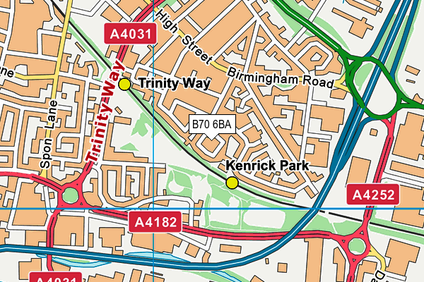 B70 6BA map - OS VectorMap District (Ordnance Survey)