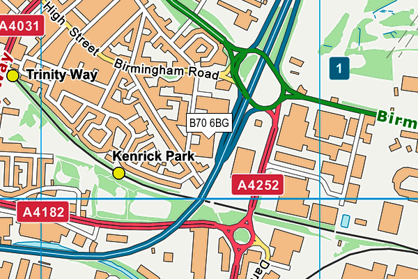 B70 6BG map - OS VectorMap District (Ordnance Survey)