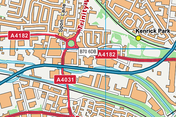 B70 6DB map - OS VectorMap District (Ordnance Survey)