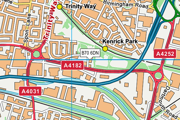 B70 6DN map - OS VectorMap District (Ordnance Survey)