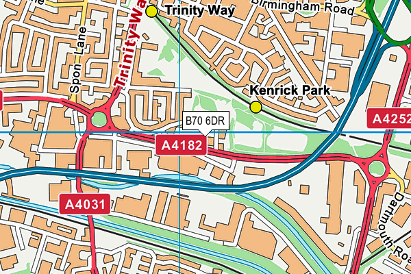 B70 6DR map - OS VectorMap District (Ordnance Survey)