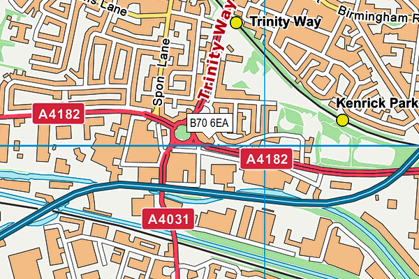 B70 6EA map - OS VectorMap District (Ordnance Survey)