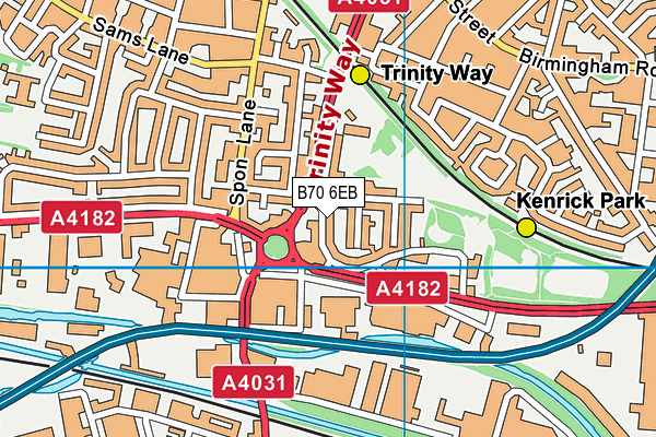 B70 6EB map - OS VectorMap District (Ordnance Survey)