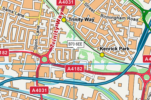 B70 6EE map - OS VectorMap District (Ordnance Survey)