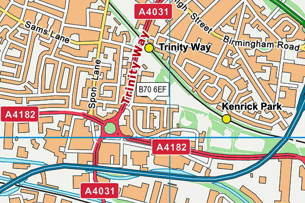 B70 6EF map - OS VectorMap District (Ordnance Survey)