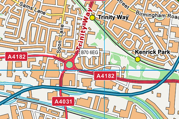 B70 6EG map - OS VectorMap District (Ordnance Survey)