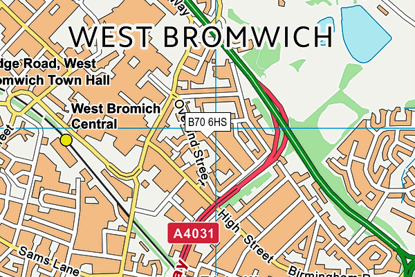 B70 6HS map - OS VectorMap District (Ordnance Survey)