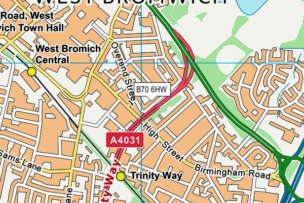 B70 6HW map - OS VectorMap District (Ordnance Survey)