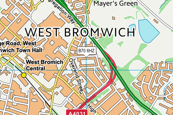 B70 6HZ map - OS VectorMap District (Ordnance Survey)