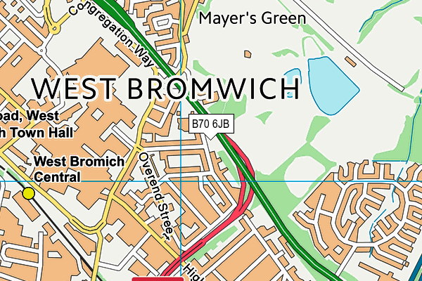 B70 6JB map - OS VectorMap District (Ordnance Survey)