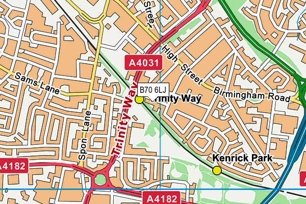 B70 6LJ map - OS VectorMap District (Ordnance Survey)