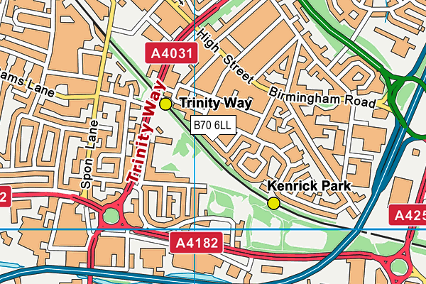 B70 6LL map - OS VectorMap District (Ordnance Survey)