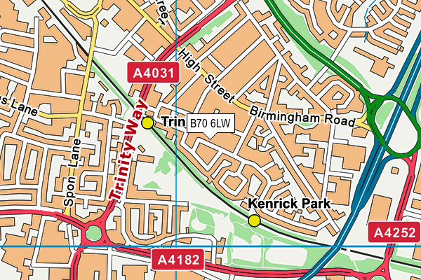 B70 6LW map - OS VectorMap District (Ordnance Survey)