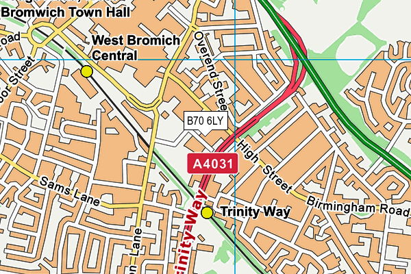 B70 6LY map - OS VectorMap District (Ordnance Survey)