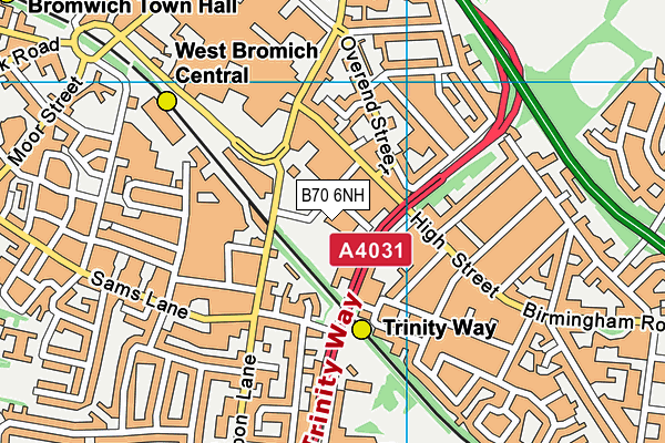 B70 6NH map - OS VectorMap District (Ordnance Survey)