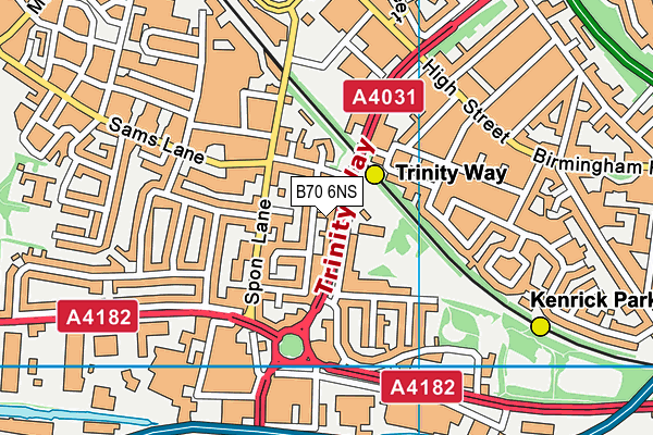 B70 6NS map - OS VectorMap District (Ordnance Survey)