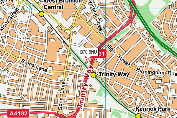 B70 6NU map - OS VectorMap District (Ordnance Survey)