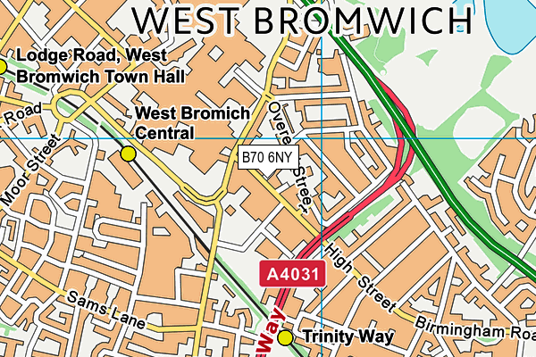 B70 6NY map - OS VectorMap District (Ordnance Survey)