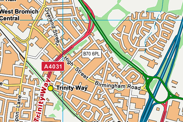 B70 6PL map - OS VectorMap District (Ordnance Survey)