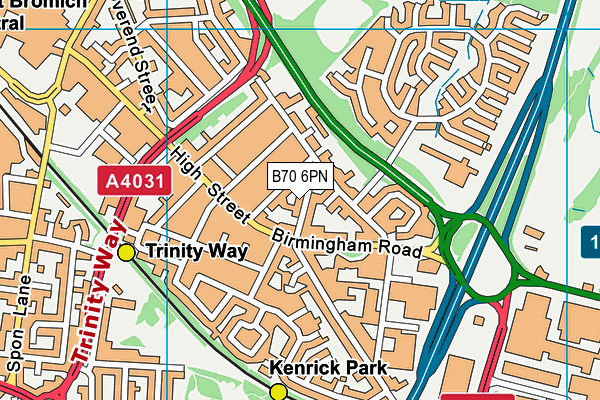 B70 6PN map - OS VectorMap District (Ordnance Survey)