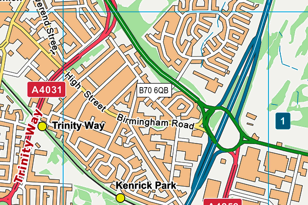 B70 6QB map - OS VectorMap District (Ordnance Survey)