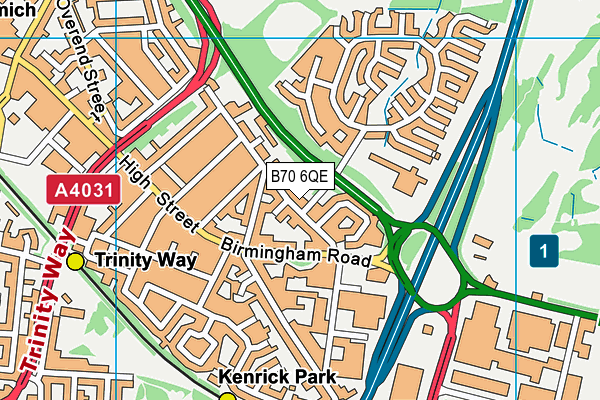 B70 6QE map - OS VectorMap District (Ordnance Survey)