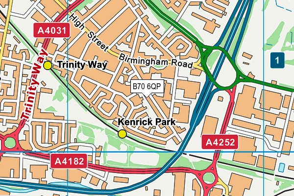 B70 6QP map - OS VectorMap District (Ordnance Survey)