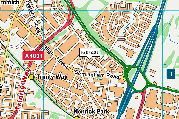 B70 6QU map - OS VectorMap District (Ordnance Survey)